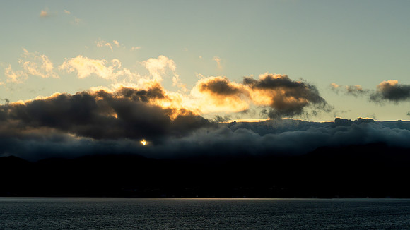 Sea Mountain Clouds dawn