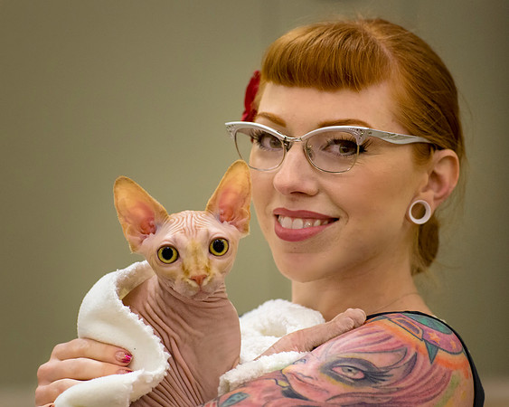 Lady and Sphinx Cat
